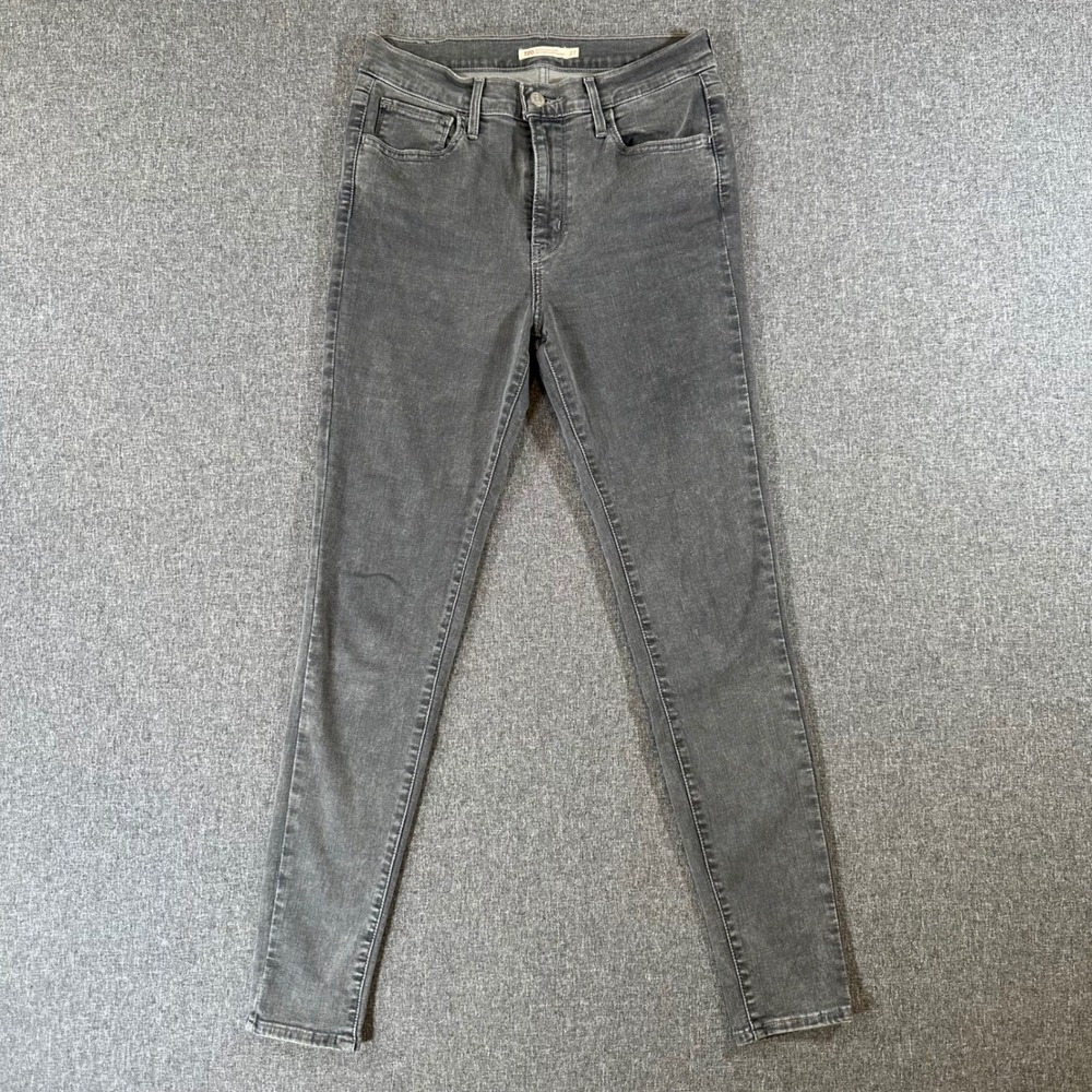 Levi's Jeans Womens 27 720 High Rise Super Skinny Grey Stretch Denim